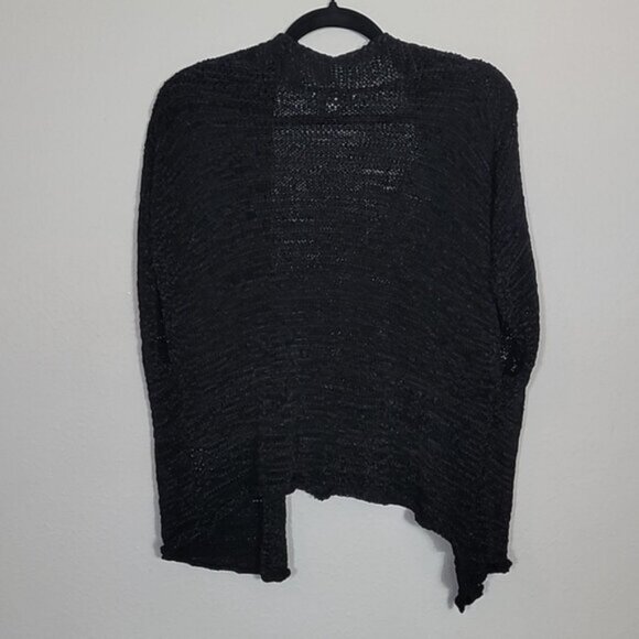 Y2K Coldwater Creek Open Knit Cardigan Bolero Size XL Black Goth Fairy Grunge - Picture 10 of 14